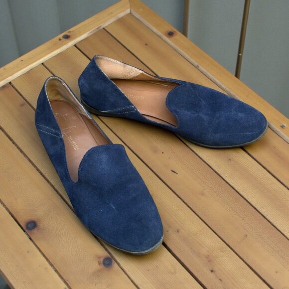 Franco Sarto Shoes - Franco Sarto Blue Suede Loafers Slip on Size 7